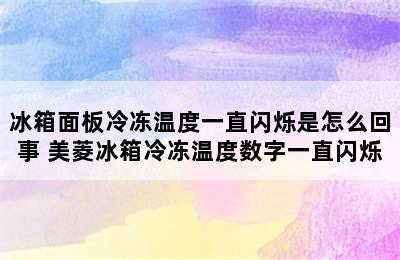 冰箱面板冷冻温度一直闪烁是怎么回事 美菱冰箱冷冻温度数字一直闪烁